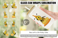 Glass Can Bee with Birthday Cake Product Image 1