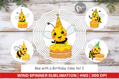 Wind Spinner Bee with Birthday Cake Product Image 1