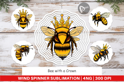 Wind Spinner Bee with Crown Product Image 1