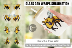 Glass Can Bee with Crown Product Image 1