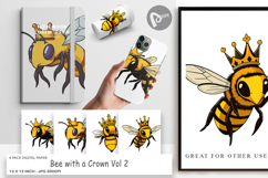 Digital Paper Bee with Crown Product Image 1