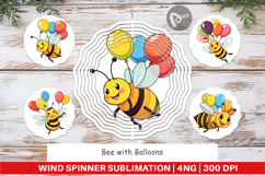 Wind Spinner Bee with Balloons Product Image 1