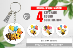 Keychain Bee with Balloons Product Image 1