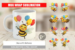 Mug Wrap Bee with Balloons Product Image 1