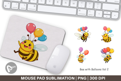 Mouse Pad Bee with Balloons Product Image 1