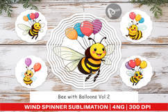 Wind Spinner Bee with Balloons Product Image 1