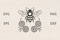 Bee with Daisies SVG Product Image 1