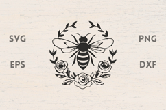 Bee with Roses SVG Product Image 1