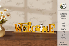 Bee word stand Laser Cut. Welcome SVG Product Image 1