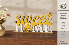 Bee word stand Laser Cut. Sweet home SVG Product Image 1