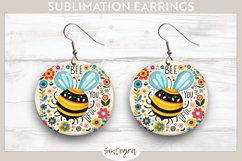 Bee You tiful v10 Round Earrings Sublimation Product Image 1