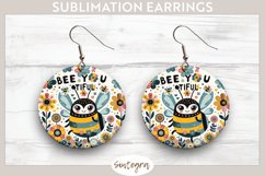 Bee You tiful v7 Round Earrings Sublimation Product Image 1