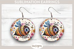 Bee You tiful v8 Round Earrings Sublimation Product Image 1