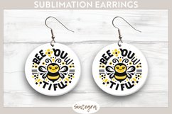 Bee You tiful v2 Round Earrings Sublimation Product Image 1