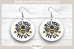 Bee You tiful v3 Round Earrings Sublimation Product Image 1