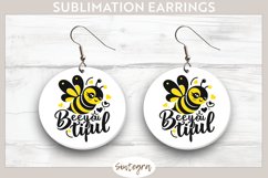 Bee You tiful v4 Round Earrings Sublimation Product Image 1