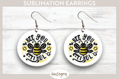 Bee You tiful v5 Round Earrings Sublimation Product Image 1