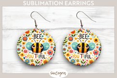 Bee You tiful v6 Round Earrings Sublimation Product Image 1