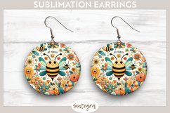 Bee Yourself v1 Round Earrings Sublimation Product Image 1