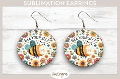 Bee Yourself v2 Round Earrings Sublimation Product Image 1