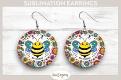 Bee Yourself v5 Round Earrings Sublimation Product Image 1