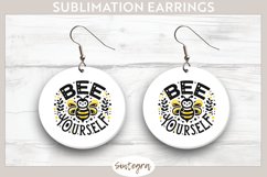 Bee Yourself v6 Round Earrings Sublimation Product Image 1