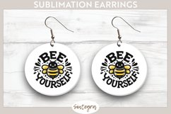 Bee Yourself v7 Round Earrings Sublimation Product Image 1