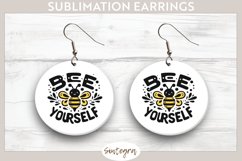 Bee Yourself v9 Round Earrings Sublimation Product Image 1