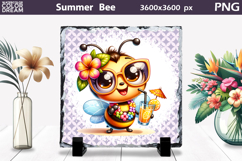 Summer Bee with Plumeria Slate | Tropical Animal Sublimation Product Image 1