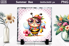 Summer Bee with Plumeria Slate | Tropical Animal Sublimation Product Image 1