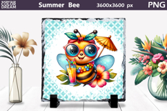 Summer Bee with Plumeria Slate | Tropical Animal Sublimation Product Image 1