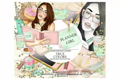 Planner Girl Clip Art/Planner Girl Clipart/planner girl Product Image 1