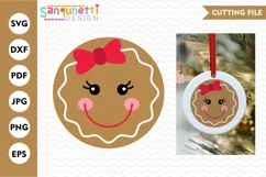Gingerbread girl face SVG, christmas character cutting files Product Image 1