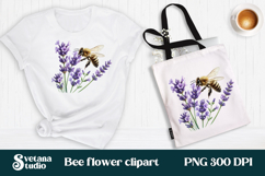 Bee flower clipart PNG design | Summer flower sublimation Product Image 1
