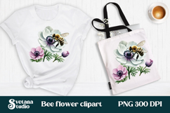 Bee flower clipart PNG design | Summer flower sublimation Product Image 1