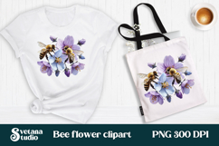 Bee flower clipart PNG design | Summer flower sublimation Product Image 1