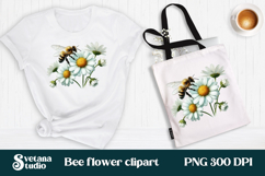 Bee flower clipart PNG design | Summer flower sublimation Product Image 1