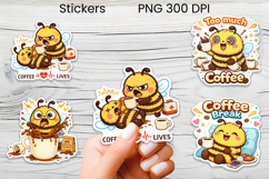 Funny food and drink character stickers printable PNG bundle Product Image 8