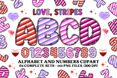 Valentine Alphabet Clip Art, valentines day letters doodle Product Image 1