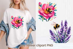Cute bee flower summer clipart PNG design Product Image 1