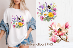 Cute bee flower summer clipart PNG design Product Image 1