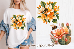 Cute bee flower summer clipart PNG design Product Image 1