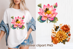 Cute bee flower summer clipart PNG design Product Image 1