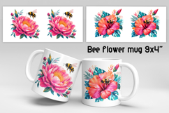 Bee flower mug wrap sublimation | Summer mug background Product Image 1