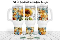 Bee Happy Sunflower 40 oz Sublimation Tumbler Design Product Image 1