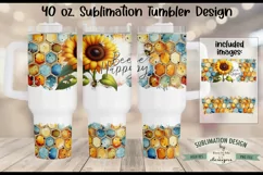 Bee Happy Sunflower 40 oz Sublimation Tumbler Design Product Image 2