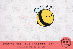 Cute Flying Bee with Heart Trail SVG Design Product Image 1