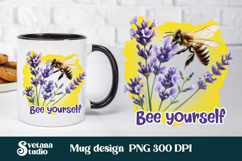 Bee flower honeycomb mug wrap | Mug sublimation wrap design Product Image 1
