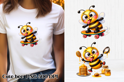 Cute bee clipart PNG design | Summer funny bee sublimation Product Image 1