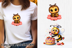 Cute bee clipart PNG design | Summer funny bee sublimation Product Image 1